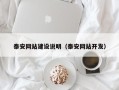 石河子泰安网站建设说明（泰安网站开发）